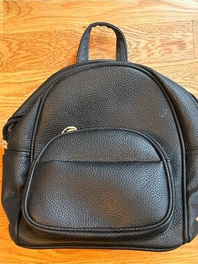 New Classic Black Pebbled Mini Backpack - Unbranded